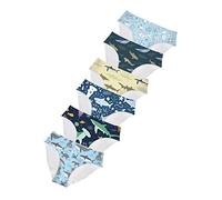 HUGS IDEA Women Ladies Triangle Panties Full Set of 6 Packs Bulk Underwear Briefs, Blue Shark, Medium