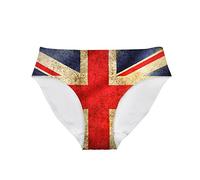 HUGS IDEA Women's Fashion Briefs Panties British Flag Pattern Seamless Underwear M