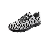 HUGS IDEA Women's Mesh Breathable Running Shoes Cute Cat Pattern Lightweight Sport Sneakers Lightweight Trainers