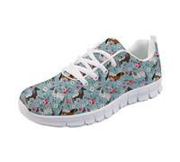 HUGS IDEA Women's Sneakers Animal Horse Flower Print Fashionable Lightweight Comfortable Go Easy Jogging Walking Running Shoes