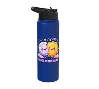 Hugs in The Dark Solar Eclipse Kawaii Sun Moon Stainless Steel Insulated Water Bottle