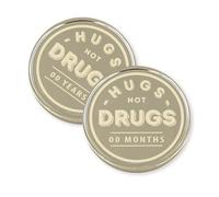 Hugs Not Drugs - Stamp: Personalised Narcotics Anonymous Chip, Custom Milestone Token, NA Sobriety Chip Gift, EDC Recovery Reminder