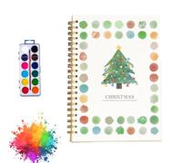 Hugsgarden Beginner Friendly Watercolor Workbook,Hugs Garden Watercolor Workbook,Autumn Water color Workbook for Adults,Water Coloring Book 12 Colors Paint Set with Brush (D)