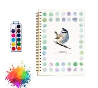 Hugsgarden Beginner Friendly Watercolor Workbook,Hugs Garden Watercolor Workbook,Autumn Water color Workbook for Adults,Water Coloring Book 12 Colors Paint Set with Brush (B)
