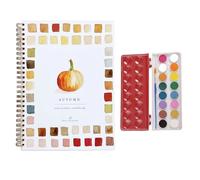 HugsGarden Water Color Workbook, Beginner-Friendly Christmas Watercolor for Adults,Nature Scenes Paint Set Art Crafts 16 Colors(A8)