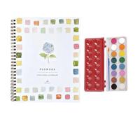HugsGarden Water Color Workbook, Beginner-Friendly Christmas Watercolor for Adults,Nature Scenes Paint Set Art Crafts 16 Colors(A4)