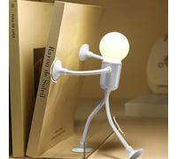 Hugsweet Changeable Shape Funny Sportsman Night Light | DIYs Shape Night Lights with Suction Cup for Adults Boys Girls Room | Creative LED Nights LampCute Bulb Man Lamp