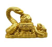 Hugsweet Chinese New Year Snake Figurine Snake Sculpture 2025 Feng Shui Chinese Snake Statue for Desk Entrance, Gold