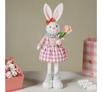 Hugsweet Easter Bunny Gnome Plush Decoration, Easter Standing Bunny With Stretchable Legs, 16’’-21’’ Easter Rabbit Figurine Decorations For Home Ornament Farmhouse Table Decor