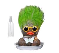 Hugsweet Grow Your Own Kits - Grass Head Doll Plant, Flower Head Grass Head Dolls, Plant Growing Dolls, Bonsai Grass Head Dolls, Creative offices Desktop Decorations