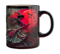 Hugsweet Halloween Witch Coffee Mug - 325ml Halloween Ceramic Witch Mugs, Halloweens Drinking Mug Ceramic Tea Cup, Beautiful Witches Accent Mugs for Women Men