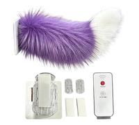 Hugsweet Remote Control Voice Control Electric Car Tail - Cute Fuzzy Wagging Moving Tail For Car Exteriors Decoration, Rechargeable Auto Trunk Charm, Cosplay Accessory