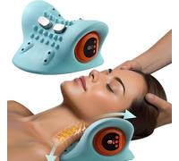 Hugterra Neck Massager, Portable Shiatsu Massage Pillow, Rechargeable Multifunctional Cervical Traction Device, 6 Intensity, 3 Heating