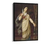 Hugues Merle Queen Esther Canvas Floater Frame Print Picture Art - Black Frame 20 inch wide x 30 inch high