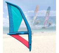 HUGUQING Portable Wing-shaped Inflatable Sail,professional 4.35m×1.88m Adult Inflatable Windsurf Sail, For Kite Surfingwing,360° Rotatable Base & Visualization Window For Windsurfing