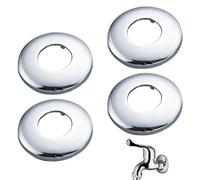 Hugwish tap Shower Pipe Cover Plate 3/4 inch 27mm x 69mm x 8mm in Height 4pcs, Chrome Stainless Steel tap Cover 26mm for Shower Pipe Wall Hole (27mm x 69mm x 8mm)