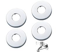 Hugwish tap Shower Pipe Cover Plate 3/4 inch 27mm x 70mm x 10mm in Height 4pcs, Chrome Stainless Steel tap Cover 26mm for Shower Pipe Wall Hole (27mm x 70mm x 10mm)