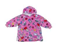 Hugzee Oversized Wearable Hooded Fleece | Super Warm and Cosy Sherpa Lined, Peppa Pig and Friends Design | Perfect For Smaller Kids Age 3-6 Years, One Size Suggested Height 55cm+ Pink