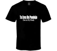 HUh555bhi Tu Eres un Pendejo You are My Friend English Spanish Mexican Latino T Shirt Black