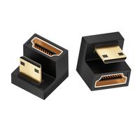 HUHANGGod 8K Mini HDMI to HDMI Adapter, 48Gbps 360 Degree U Shape 2.1 Version Mini HDMI Male to Standard HDMI Female Converter for Camera, Monitor, Raspberry Pi Zero, Tablet, Projector (Up)