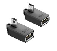 HUHANGGod 90 Degree Mini USB to USB A OTG Adapter, Right Angle USB Female to Mini USB Male Adapter Converter for Digital Cameras, Car Media Players, MP3, MP4 (2 Pack) (Left & Right)