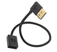 HUHANGGod Right Angle Displayport 1.4 Extension Cable (30cm) | 90 Degree DP Male to Female Cable (8K/60Hz, 4k/144Hz), Short Display Port 32.4Gbps for Gaming Monitor, TV, PC, Laptop (Left)