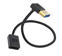 HUHANGGod Right Angle Displayport 1.4 Extension Cable, 90 Degree DP Male to Female Cable (8K/60Hz, 4k/144Hz), Short Display Port 32.4Gbps for Gaming Monitor, TV, PC, Laptop (Down)