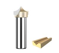 HUHAO 1/2" Shank Point Cutting Roundover Router Bit 3/8" Radius,3/4" Cutting Diameter,Carbide 2 Flute Tipped Round Over Beading Bits for CNC Router Woodworking Carving Tool