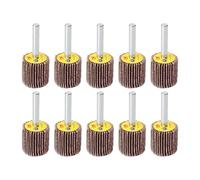 HUHAO 10 Pack Abrasive Flap Wheel Sander Set, 1"*1"*1/4" Shank Mounted Flap Wheels,80 Grit Aluminum Oxide Die Grinder Flap Wheel for Deburring, Sanding - Polishing Wheel for Drill & Grinde