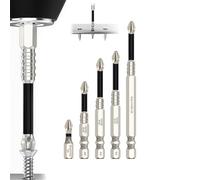 HUHAO 5Pcs High Magnetic Screwdriver Drill Bit Set, K5 Impact-Resistant and Nonslip Bit, Anti Slip Screwdriver Bits for Dry Wall, Sheetrock, Electric Drills - High Magnetic Strength & High Hardnes