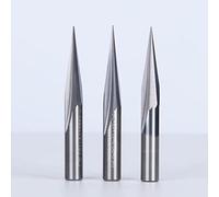HUHAO Carbide Engraving V Groove Cutting Bit 2 Flute Straig 6mm Shank 0.4mm Tip 15 Degree CNC Router Tool Blade for Steel Brass MDF Wood 3PCS