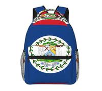 huhiuu FullyBelize Flagprinted student backpack, lightweight and casual, suitable for both men and women.