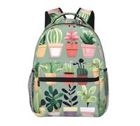 huhiuu FullyBonsai plantprinted student backpack, lightweight and casual, suitable for both men and women.