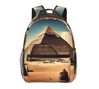 huhiuu FullyDreaming of the Pyramids of Khufuprinted student backpack, lightweight and casual, suitable for both men and women.