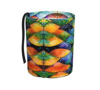 huhiuu FullyRainbow Fish Scaleprinted car trash can, hanging type, easy to clean, keeps the car interior tidy.