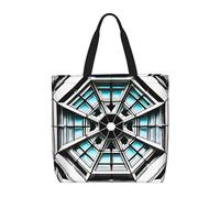 huhiuu Octagon Building Printed shoulder bag, women's handbag, suitable for daily shopping, work, commuting and going out.