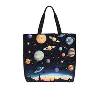 huhiuu Saturn Jupiter Earth Printed shoulder bag, women's handbag, suitable for daily shopping, work, commuting and going out.