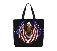 huhiuu USA Flag Patriotic Eagle Printed shoulder bag, women's handbag, suitable for daily shopping, work, commuting and going out.