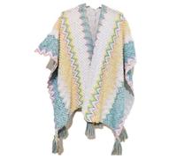 HUHJYUGE Women's Vintage Bohemian Wrap, Ethnic Cape Poncho with Fringe, Lightweight Travel Shawl, Multi-Functional Scarf and Cover-Up for Outdoor Photography (30)