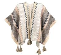 HUHJYUGE Women's Vintage Bohemian Wrap, Ethnic Cape Poncho with Fringe, Lightweight Travel Shawl, Multi-Functional Scarf and Cover-Up for Outdoor Photography (24)