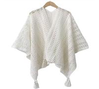 HUHJYUGE Women's Vintage Bohemian Wrap, Ethnic Cape Poncho with Fringe, Lightweight Travel Shawl, Multi-Functional Scarf and Cover-Up for Outdoor Photography (32)