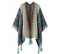 HUHJYUGE Women's Vintage Bohemian Wrap, Ethnic Cape Poncho with Fringe, Lightweight Travel Shawl, Multi-Functional Scarf and Cover-Up for Outdoor Photography (2)