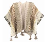HUHJYUGE Women's Vintage Bohemian Wrap, Ethnic Cape Poncho with Fringe, Lightweight Travel Shawl, Multi-Functional Scarf and Cover-Up for Outdoor Photography (22)