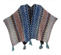 HUHJYUGE Women's Vintage Bohemian Wrap, Ethnic Cape Poncho with Fringe, Lightweight Travel Shawl, Multi-Functional Scarf and Cover-Up for Outdoor Photography (16)