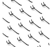 HUHOLE 25PC Pegboard Hooks 4 Inch, Fit 1/4" Peg Board, Black Peg Board Tool Utility Hooks, Garage Organizer, Heavy Duty Pegs Accessories…