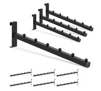 HUHOLE 6 Ball Gridwall Waterfall Hooks, 10 Pack, Black Powder-Coated, Plastic Covered Ending, Extremely Heavy Duty