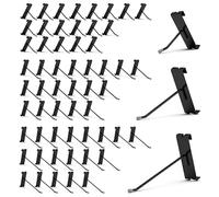 HUHOLE Black Gridwall Hooks 2 Inch, 4 Inch, 6 Inch, 60PC Heavy Duty Grid Wall Accessory, Durable Grid Wall Hook Solution for Tool Organization, Garagre, Retail Display, Hooks for Gridwall Panel