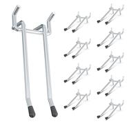 HUHOLE Double Arm Pegboard Hooks 4 Inch 10PC, Fit 1/4" Pegboard, Ideal Peg Board Tool Utility Hooks for Garage Organization, Wall Storage, Heavy Duty Tool Holder with Protecting Tip