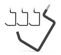 HUHOLE Ladder Hooks 4 Pack Wall Hangers - Ideal for Garage Storage: Ladder, Chair, Cord, Hose, Wheelbarrow (5.7'' (Width:4.72''))
