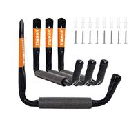 HUHOLE Ladder Hooks for Garage Wall, Wall Mount Ladder Brackets with 9.8" Jumbo Arm, Utility Hooks for Bike, Folding Chair, Bulk Items